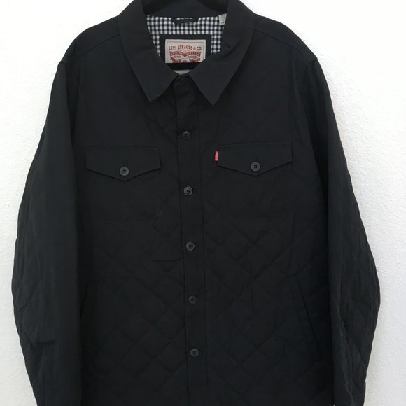 levi's men's cotton diamond quilted shirt jacket